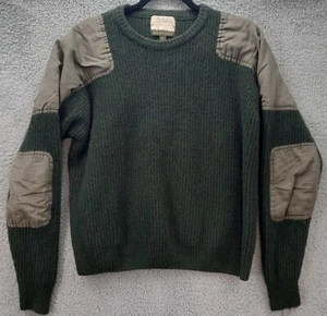 Cabela's Outfitter Series Men's XL Reg Green Lambswool Elbow Patch Knit Sweater - Picture 1 of 7