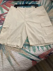 MENS 38 Shorts Boca Classic Cream /light khaki Cargo Shorts rip stop Fabric NICE - Picture 1 of 6