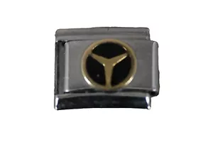 Puzzle "Mercedes Sign" Stainless Steel Elastic Stretch Chain Link Italian Charm - Picture 1 of 6