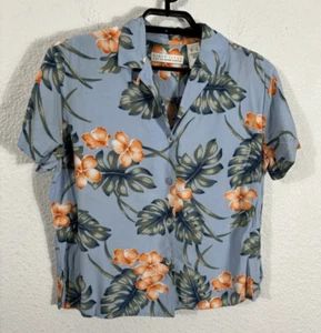 Vintage First Issue Hawaiian Shirt Size S Blue Rayon Short Sleeve Button Up - Picture 1 of 10
