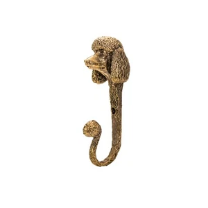 Poodle Strong and reliable brass hanger for dog leashes, towels, clothes, keys - Picture 1 of 13