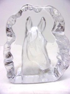 Clear Glass 4" Horse Head Paperweight - Picture 1 of 1