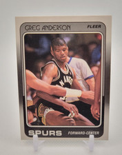 🏀GREG ANDERSON 1988 Fleer #101 San Antonio Spurs NBA Vintage Basketball Card