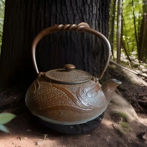 Tea Pot KOTOBUKI DRAGONFLY Iron Kotobuki Teapot Lidded Enamel Interior Kotobuki - Picture 1 of 17