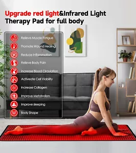 Red Light Therapy Pad LED Infrared Full Body Mat Device Back Muscle Relief Pain - Picture 1 of 14