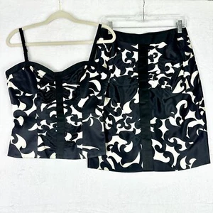 Milly New York Silk 2 Pc Pencil Skirt Cami Set Size 6/8 Ruched - Picture 1 of 9