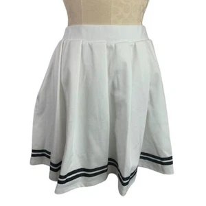 2X Wild Fable White Pull On Knit Mini Skirt Grosgrain Ribbon Trim New - Bild 1 von 6