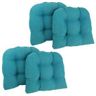 19-inch U-Shaped Micro Suede Tufted Dining Chair Cushions (Set of 4) - Aqua Blue