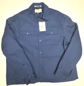 Ted Baker Mens Size 5 (XL) Snap Overshirt Shacket Quilted Lining Blue Jacket - Picture 1 of 6