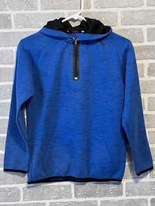 Fila Youth Sz L 14/16 Blue 1/4 Zip Hoodie Pockets Preowned - Picture 1 of 6
