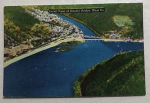 Aerial View Of Gauley Bridge, West Virginia Postcard (H1) - Picture 1 of 2
