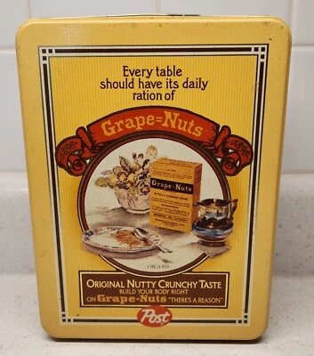 Post Grape Nuts Cereal Commemorative Tin Vintage Images From Early 20th Century - Image 1 of 4