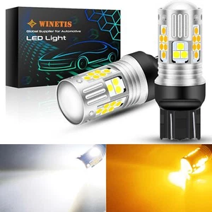Newest Super Bright 7443 7444 7440 7441 T20 Switchback LED Bulbs with Projector - Picture 1 of 9