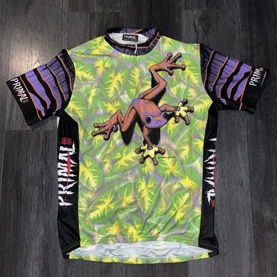 Primal Cycling Jersey Mens XL 1998 Vintage Green Frog Plague Short Sleeve AOP - Image 1 of 4