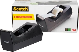 Klassischer Schreibtisch Klebebandspender schwarz 1 Zoll Kern recycelter Kunststoff - Bild 1 von 5