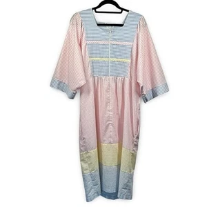 Styled by Saybury Vintage Seersucker Hauskleid Größe Large Trad Wife Cottage - Bild 1 von 5