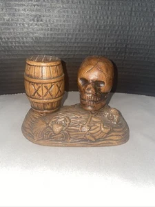Vintage Skull And Barrel Starfish Crab Treasure Craft Salt & Pepper Shakers Rare - Picture 1 of 21