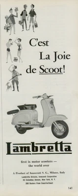 1959 Lambretta First in Motor Scooters the World Over Original Vintage Print Ad - Image 1 of 2