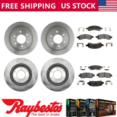 For 2006-2009 GMC Envoy Front Rear Brake Rotors & Ceramic Brake Pads - Raybestos - Image 1 of 4