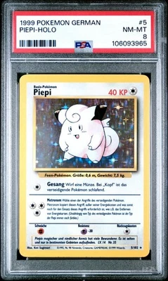 1999 Pokemon German Base Set Piepi Clefairy Holo #5 PSA 8 NM-MT - Image 1 of 2