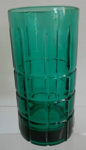 Lot of 1- 16 oz Anchor Hocking Tartan Emerald Green Iced Tea Glass 6 1/8" Tall - Picture 1 of 8