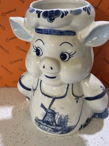 Vintage Handpainted Porcelian Pig Vase...SO CUTE - Picture 1 of 6