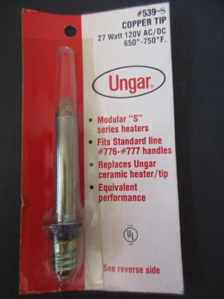 1x Elemento calefactor UNGAR 539-S 27W 120V cincel punta de cobre se adapta a 776 777 7760 7770 Foto 1 de 1