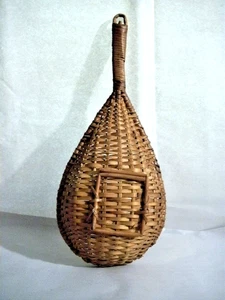 CUCHARA DE MIMBRE TEJIDA MANGO DE CESTA Y PIE CUADRADO SIN PUNTA CUCHARA DE GRANO PORTUGAL 1970 - Imagen 1 de 17