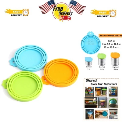 Multi-Colored Silicone Lids - Perfect for Standard Pet Food Cans - Image 1 of 4
