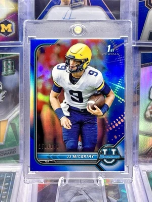2022 Bowman Chrome 1st Numbered /199 Blue Refractor J.J. JJ McCarthy Michigan - Image 1 of 2