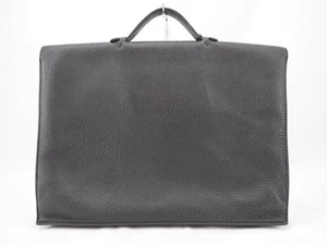 HERMES Sac A Depeche 38 Briefcase Black Leather Taurillon Togo H29xW38.5cm Auth - Picture 1 of 9