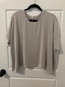 Zenana Crop Blouse - L/XL Beige - Picture 1 of 9