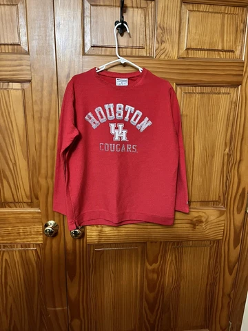 CHAMPION ATHLETICWEAR UH HOUSTON COUGARS RED RIBBED LONG SLEEVE SWEATSHIRT/SHIRT Cover