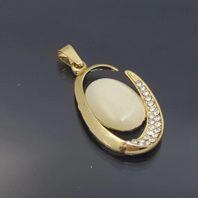 18K Gold Filled Stunning Italian Mother Of Pearl 18ct GF Pendant 35mm - Image 1 of 4