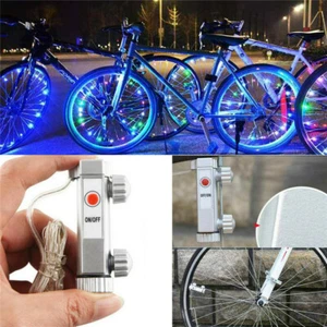 1/2/4x Neon LED Bicicletta Auto Ruota Moto Pneumatico Luci Raggio Cappuccio Valvola Impermeabile - Foto 1 di 22