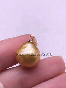 AAAA 12-13.5 mm Oro Natural Perla Mar del Sur Oro Amarillo 14K A4 - Imagen 1 de 2
