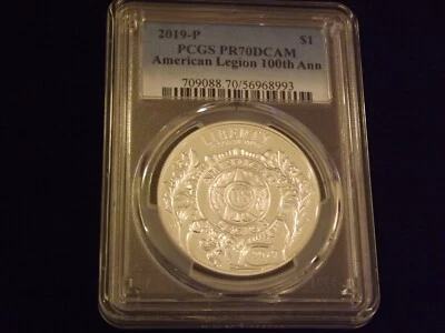2019-P   $1         American Legion   100 Th  Ann           PCGS   PR 70 - Image 1 of 2
