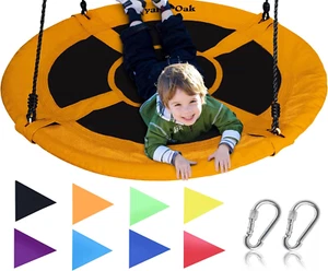 Saucer Tree Swing,Giant 40 Inches with Carabiners and Flags, Heavy Duty 1680D... - Picture 1 of 1