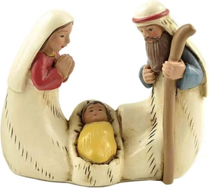 2.56 Inch Tall Miniature Holy Family Nativity Figurine Tabletop Scene Decoration - Picture 1 of 12