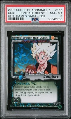 PSA 8 Limited Foil Goku's Dragon Ball Quest 2002 Cell Games Saga DBZ #116 Score - Image 1 of 2