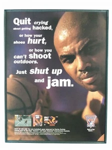 Gerahmtes Charles Barkley Shut Up & Jam 1994 Retro Basketball Videospiel Wandbild  - Bild 1 von 4