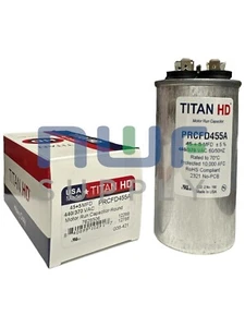 Condensador PRCFD455A Titan HD 45 + 5 MFD 370/440 VAC Hecho en EE. UU. - Imagen 1 de 1