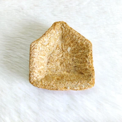 Vintage Primitive Handmade Yellow Stone Oil Lamp Stoneware Collectible STO155 - Image 1 of 4