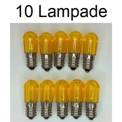 10 lampade di ricambio GIALLO - ORO A LED 14V E14 per catenaria 20 luci A LED - Immagine 1 di 4