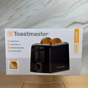 Toastmaster 2-Slice Toaster Black TM-24TS Wide Slots Adjustable NIB - Picture 1 of 9