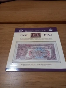 1937 1952king George VI Coins And £1 Note - Picture 1 of 7