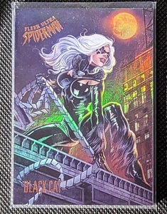 2017 Fleer Ultra Spider-Man #51 Black Cat Rainbow Foil Achievement - Picture 1 of 1