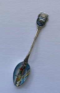 Cuchara de recuerdo Fluelen Suiza plata esterlina esmalte 14 gramos 4"" de largo - Imagen 1 de 6