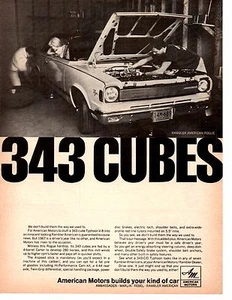 1967 AMC RAMBLER AMERICAN ROGUE / 343 TYPHOON V-8 ~ ORIGINAL PRINT AD - Imagen 1 de 1