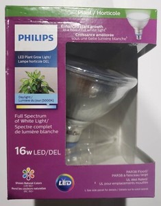 PHILIPS Full Spectrum LED Plant Grow Light - Par38 - 16w 5000k  Flood Light. E26